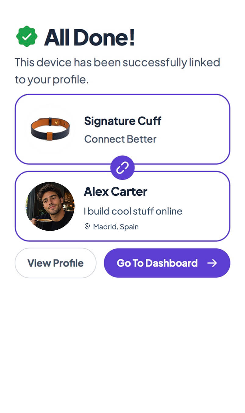 Device successfully linked to Connect Better profile